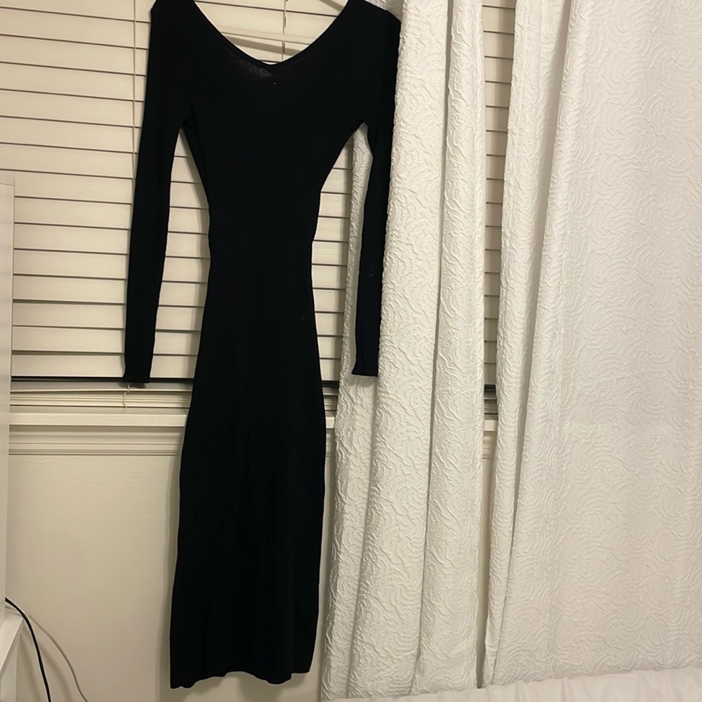 Black maxi sweater dress